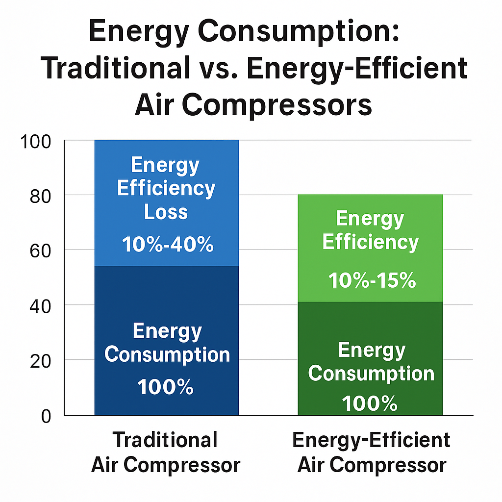 energy consumption comparison, traditional vs energy-efficient compressor